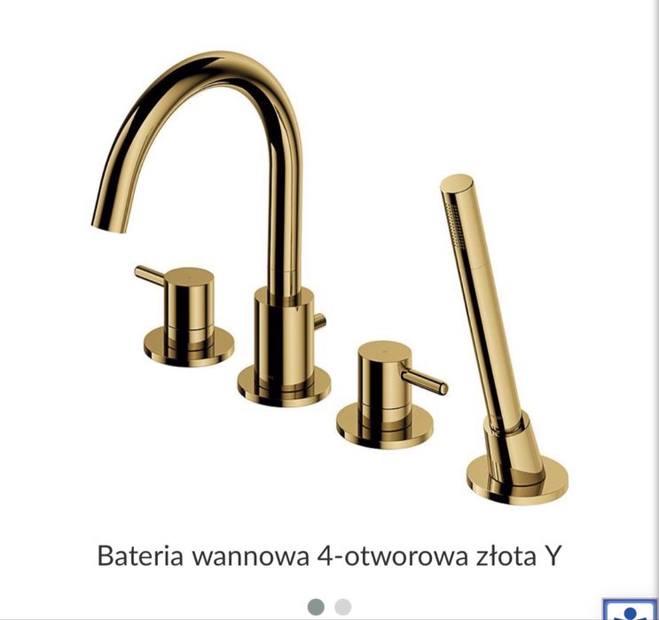 Bateria wannowa 4-otworowa złota Y simplon omnires
