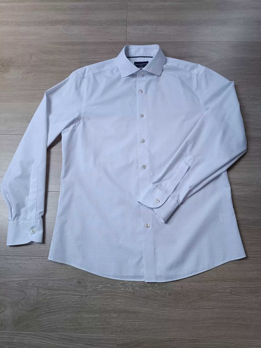 Koszula wzorzysta długi rękaw guziki kołnierzyk bawełna non-iron 'Charles Tyrwhitt' M