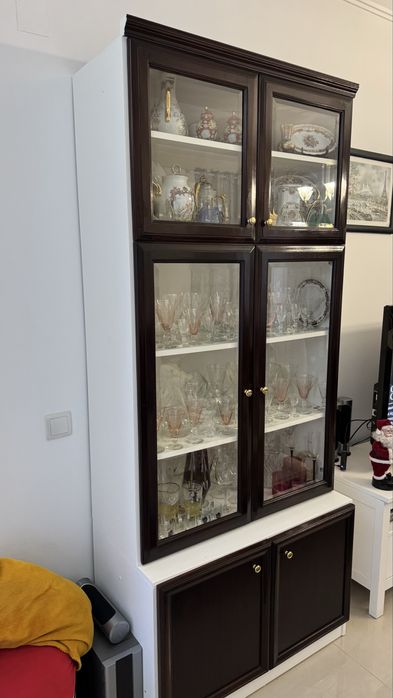Cristaleira de sala movel louças aparador