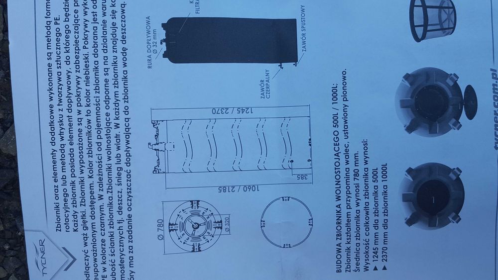 Zbiornik na deszczówkę 1m3 1000l dowoz