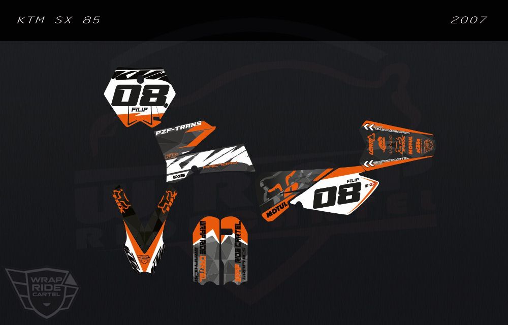 Profesjonalna Okleina PRO MX - KTM SX 50 - 65 - 85