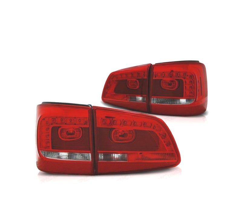 FAROLINS TRASEIROS PARA VOLKSWAGEN VW TOURAN 11-15 LED VERMELHO CROMADO