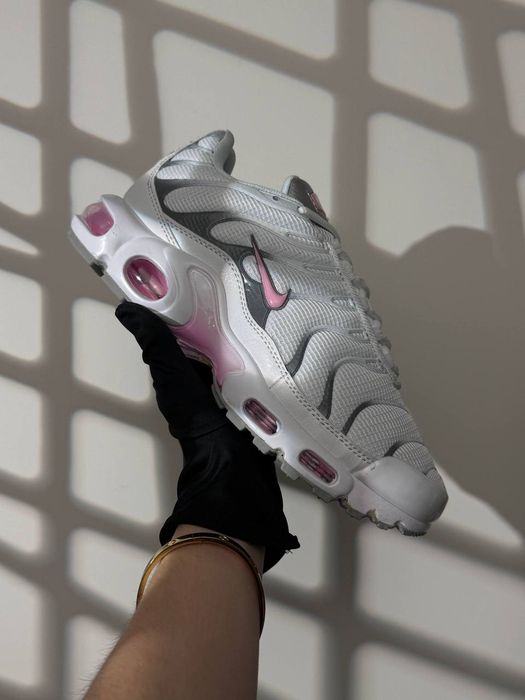 Кросівки Кроссовки Nike Air Max Plus White Metallic Pink Белый Розовый Білий Рожевий Кросовки демісезон