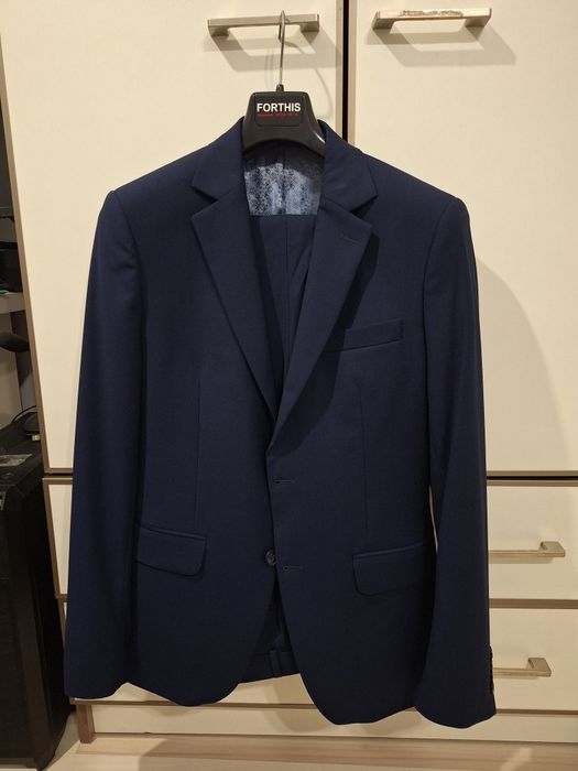 Garnitur gładki granatowy