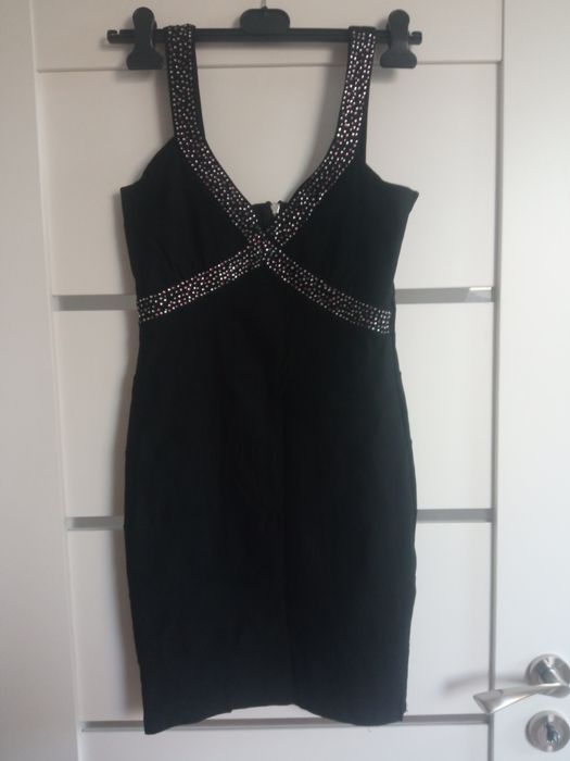 Sukienka mini 38 bandażowa cekiny