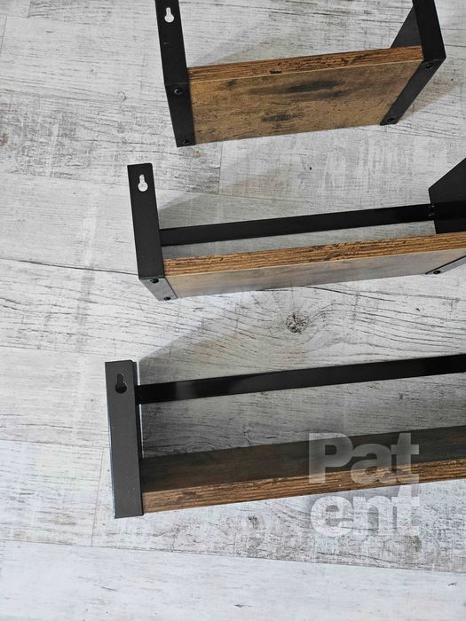 Półka łazienkowa 3 sztuki loft retro na ścianę ścienne dekoracja