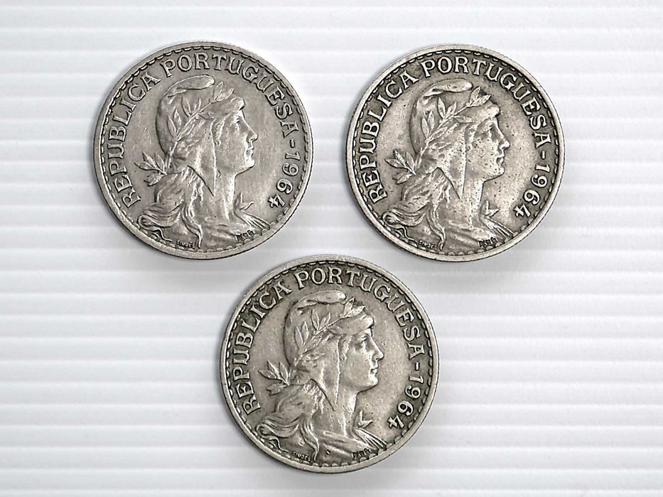 Lote de 3 Moedas 1 Escudo 1964