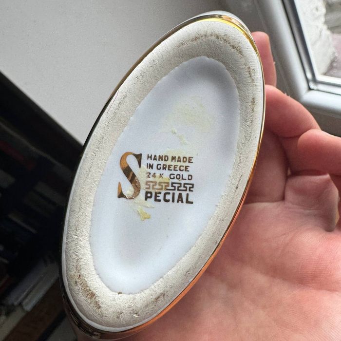 Wazon Pawie/ Ptaki Porcelana Grecja 24 k złocone