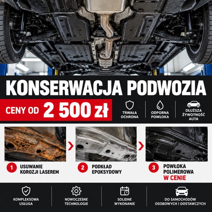 Konserwacja Podwozia od 2500 zł | Laserowe Usuwanie Rdzy | Epoksyd | Polimer Piaskowanie