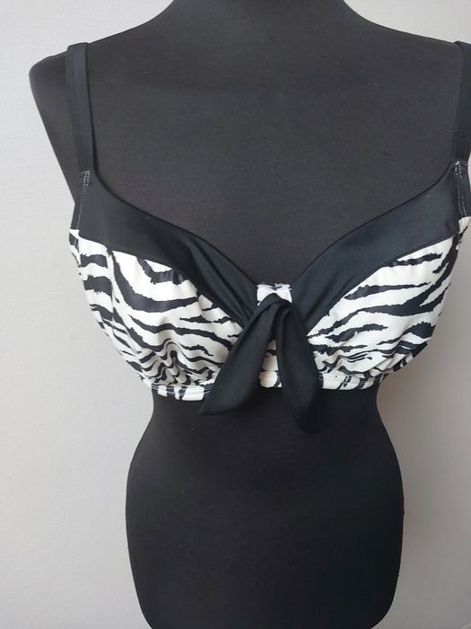 Bikini 85 D czarna panterka majtki 42