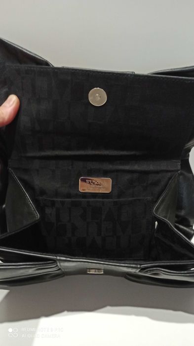 Женский клатч "Furla" Италия (оригинал) черный, кожа.