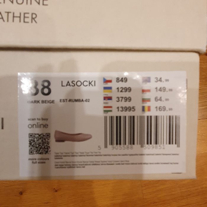 Lasocki ,baleriny skórzane damskie.