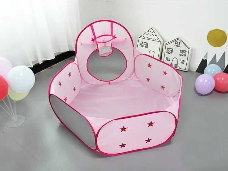 Детская игровая палатка с туннелем и бассейном "Ракета", шатер 3 в 1