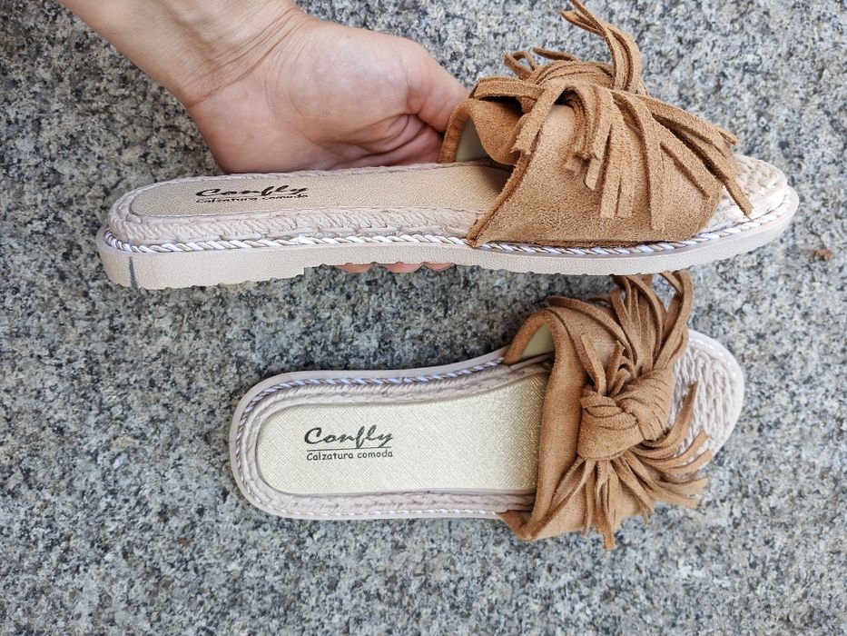 Klapki nowe 37 brązowe