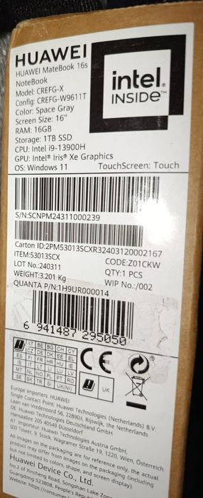Ноутбук HUAWEI MateBook 16s 16 GB/ 1 TB