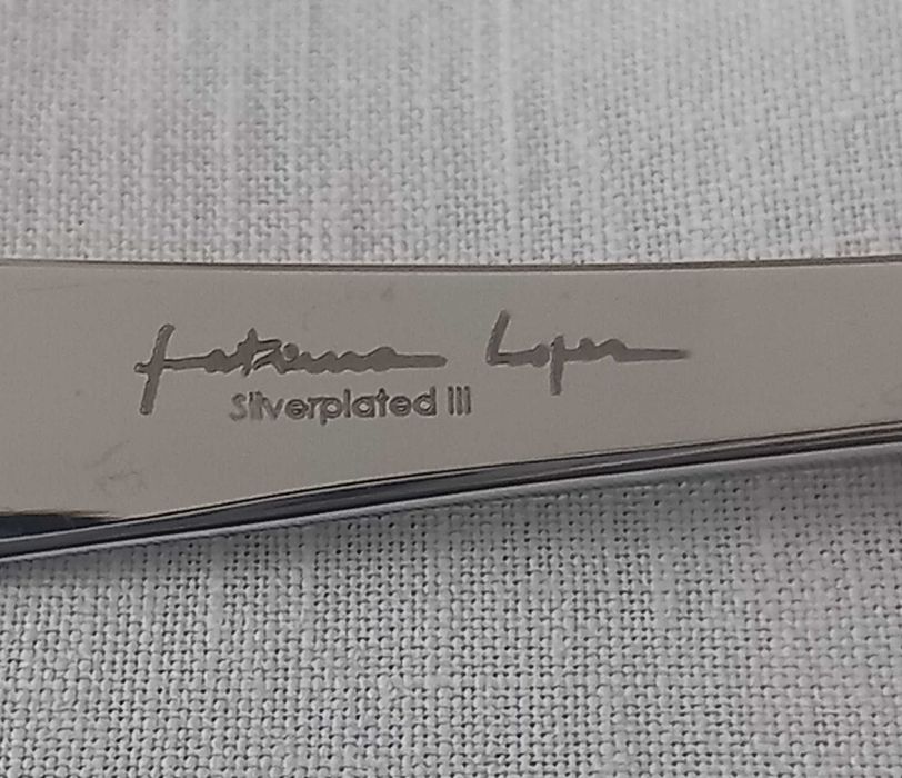 Faqueiro Fátima Lopes, inox banhado a prata