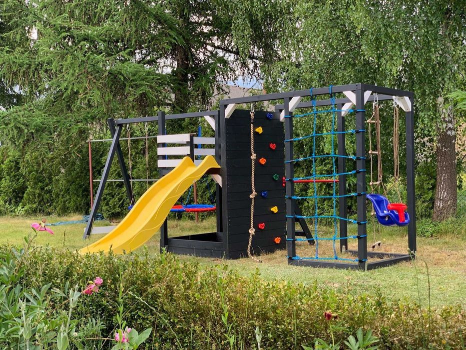 PROMOCJA - Plac zabaw - Nela - Drewniany - Domek - Zjeżdżalnia