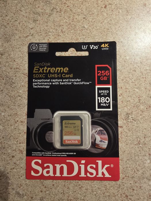 Karta pamięci Sandisk 256GB SDXC 180mb/s NOWA!