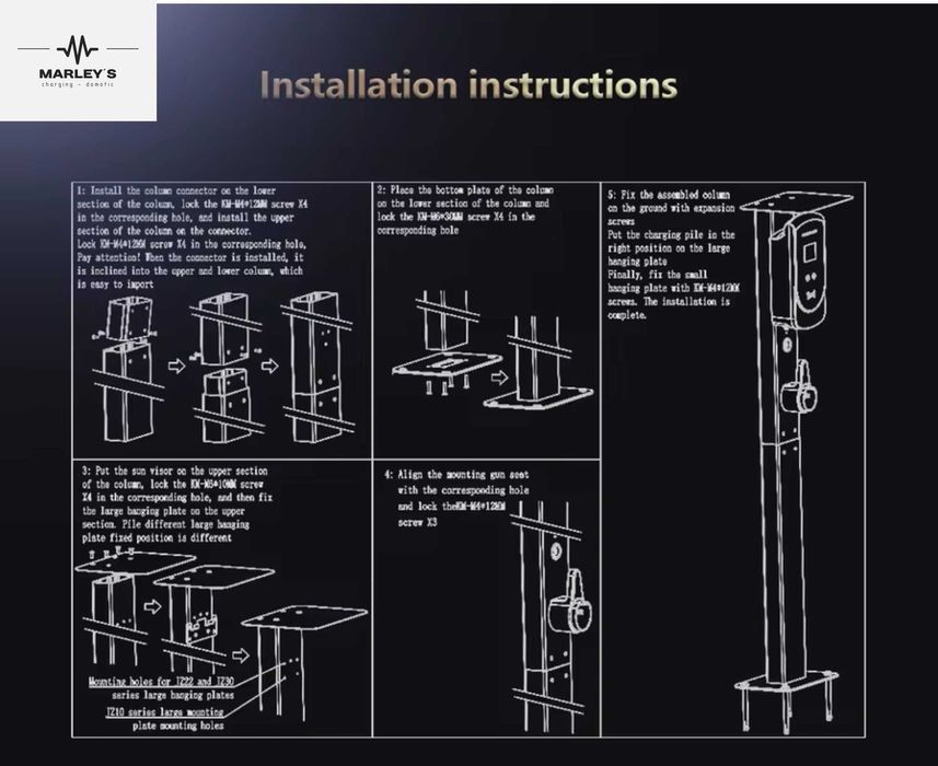 Vertical Post for Wallbox with Shade – Outdoor64738600588674124