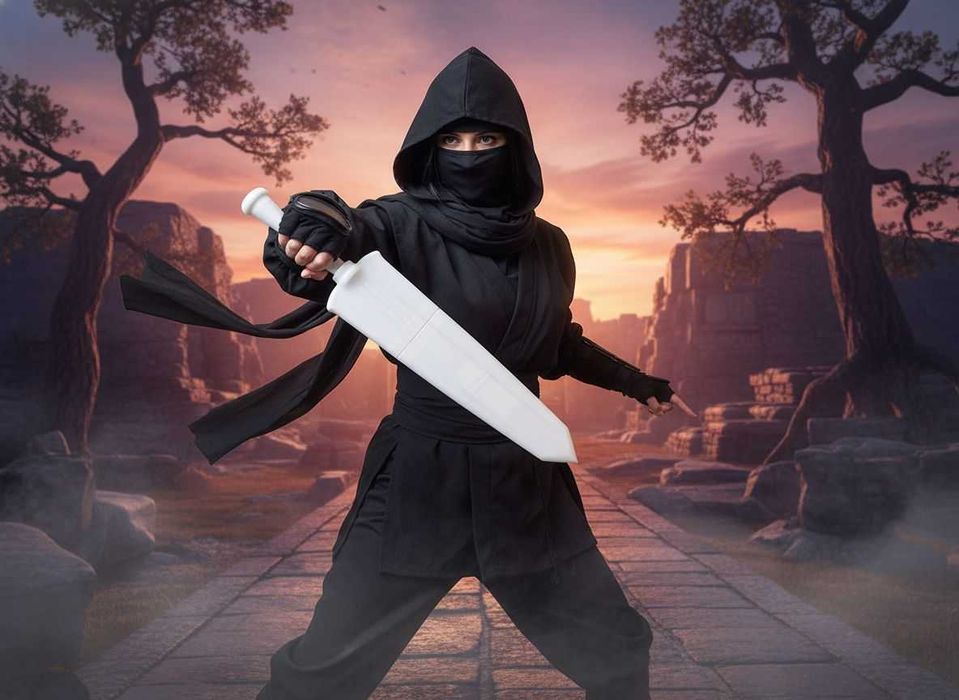 Metin2 Full Black Adaga Folha Negra - arma para cosplay / prop adaga