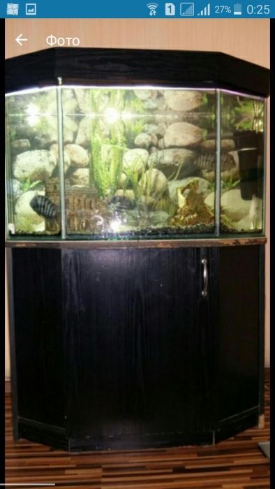 аквариум 200л крышка тумба,фильтр,грунт
