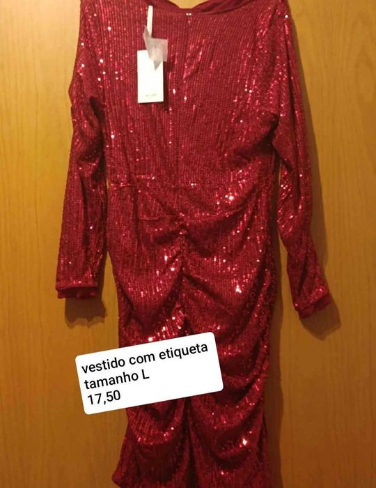 Vestido de cerimónia com etiqueta tamanho L