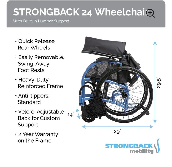 wózek inwalidzki  STRONGBACK  24
