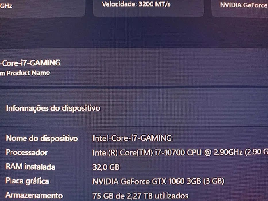 PC Gaming Intel i7-10700 . 16GB DDR4 , GTX Turbo 960 4GB , SSD NVMe 512 + 2TB , RGB