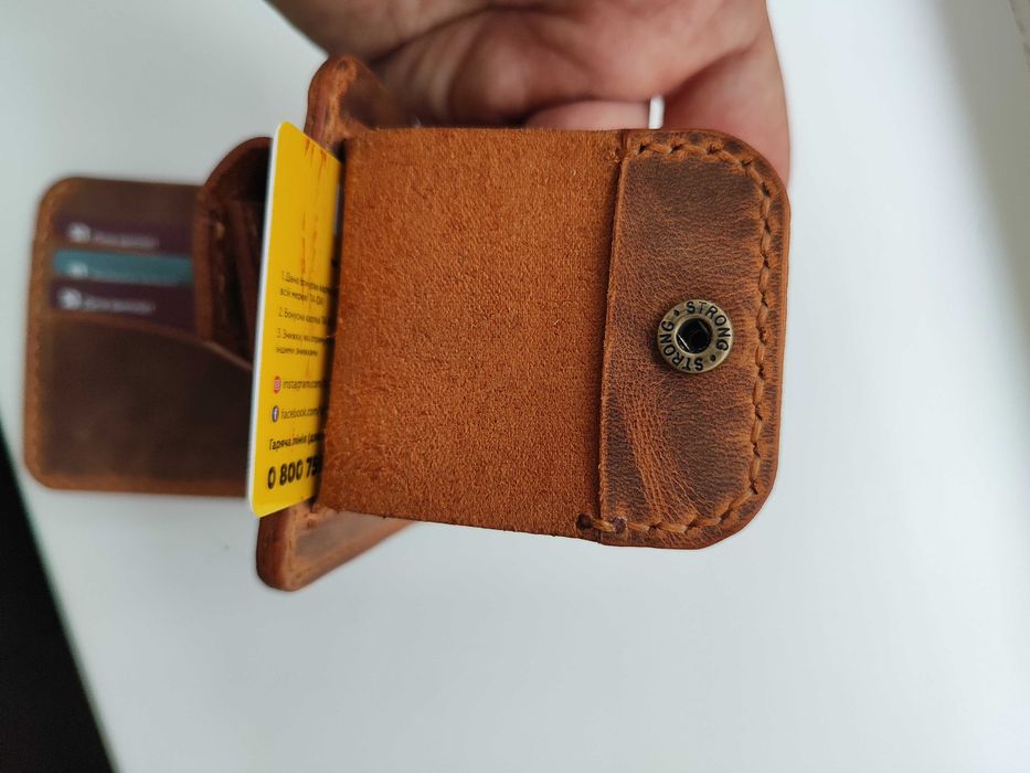 Брутальний чоловічий шкіряний гаманець з шкіри.Кожаный кошелек мужской