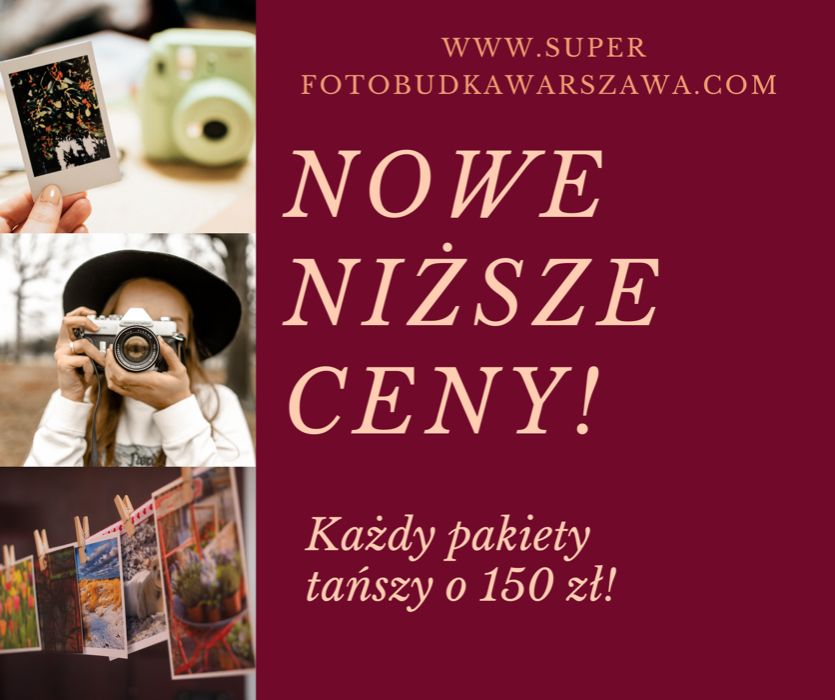 NOWE PROMO CENY! Super Fotobudka Warszawa - na weselę i imprezę!