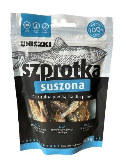 Szprotka suszona 40g Uniszki naturalna przekąska dla psów wszystkich ras