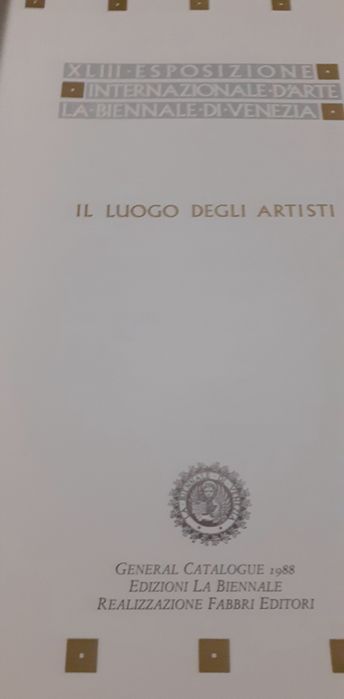 Catálogo arte Bienal de Veneza  1989