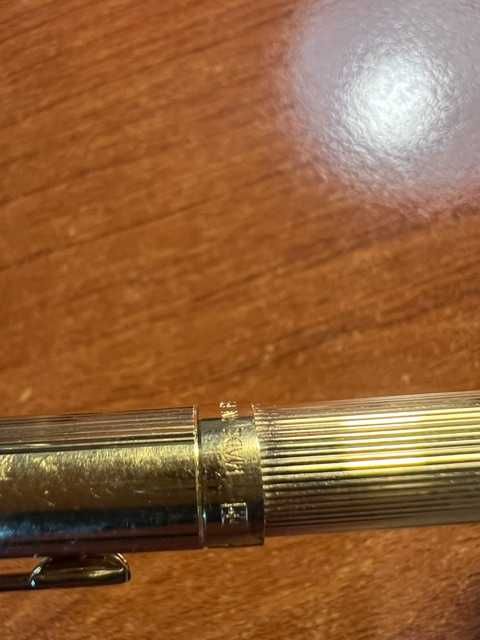 Conjunto 2 esferográficas vintage Parker com estojo: Sonnet Laque Firedance e 75 Milleraies banhada a ouro 14k