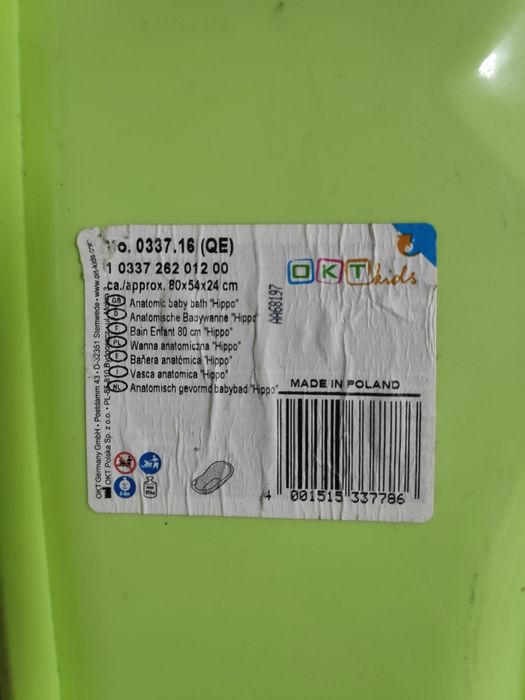 Banheira de bebé com encosto