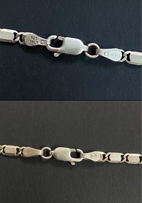 Srebrny łańcuszek 8,9g włoski 925 splot blaszka taśma 51cm srebro Ital