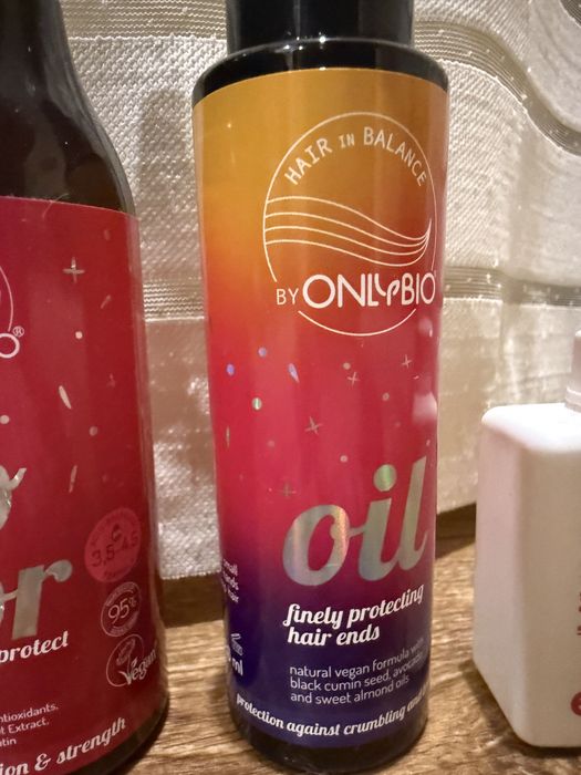 Термозахист, олія для волосся та незмивні засоби для волосся OnlyBio Hair in Balance, evo