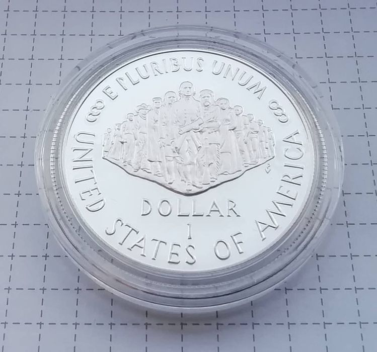 США 1 долар 1987р. СРІБЛО. ПРУФ. 200 років Конституції.