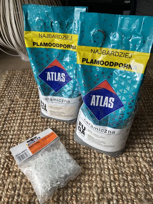 Nowa Fuga ceramiczna Atlas 2kg 201 Ciepły biały + 118 Jaśminowy