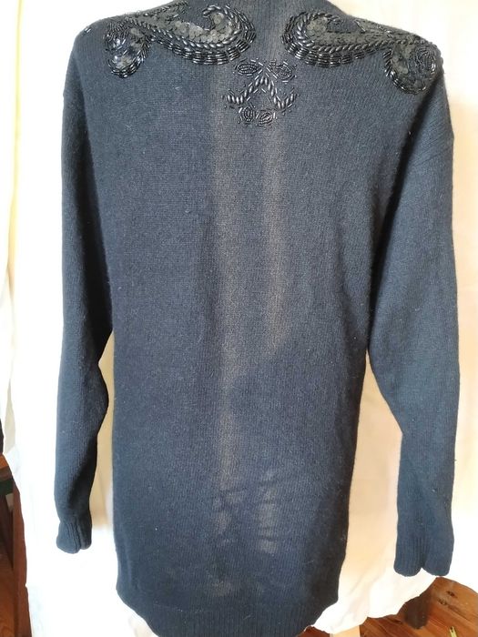 sweter haftow  koralik ,, Bellini " - lamwoole -  weł jagnięca   R.40