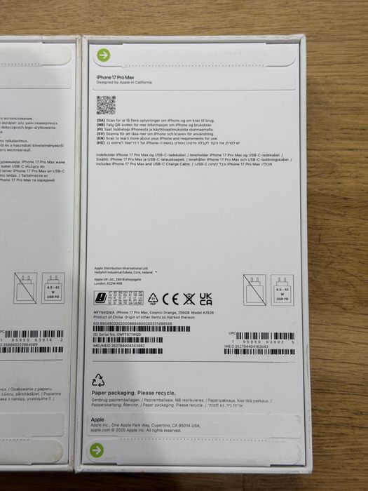 iPhone 17 Pro i Pro Max 256GB
