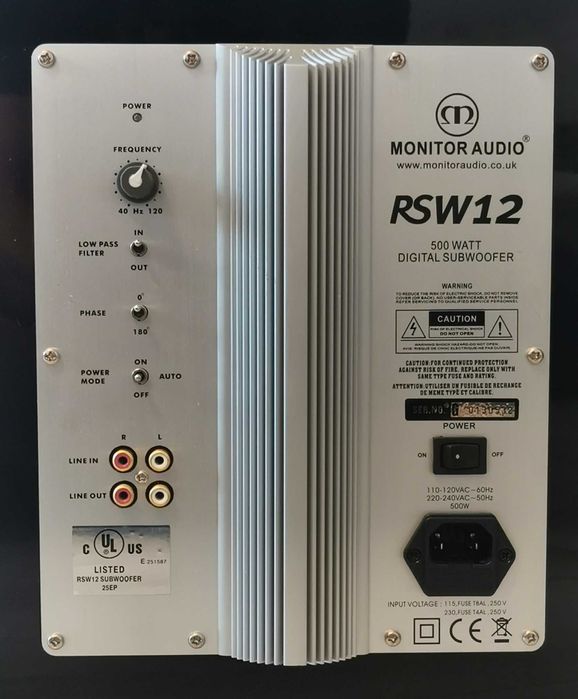 Monitor Audio SILVER RSW12 Subwoofer Aktywny 500W RMS - Połysk