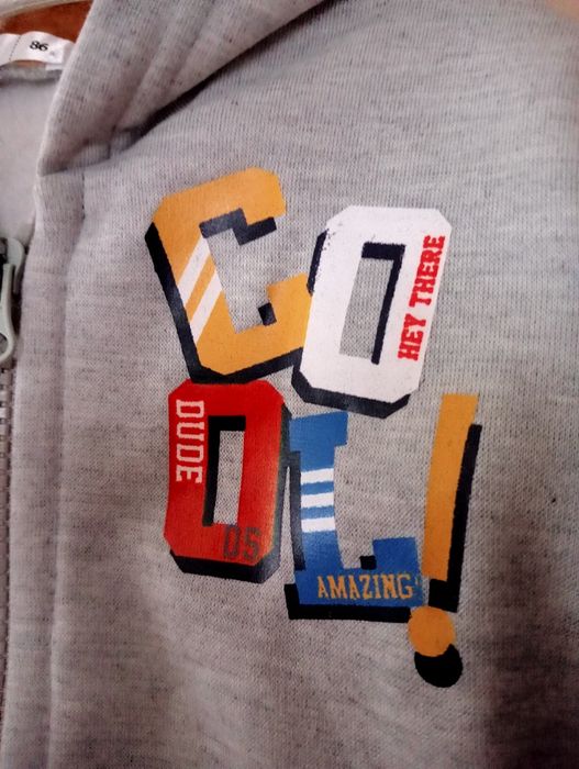 Bluza, bluzka chłopięca, szara, granatowa, na zamek, Pepco, r. 86