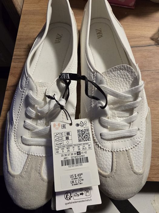 Białe damskie sneakersy Zara rozmiar 40