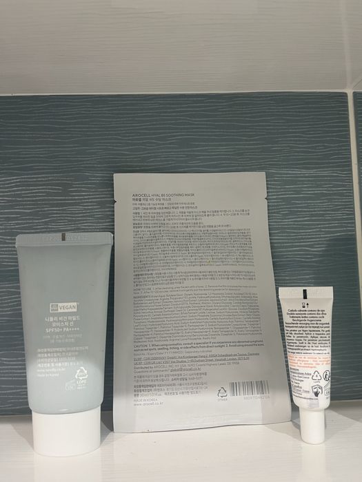 Needly Spf50, Arocell Hyal B5 Soothing Mask, Avene eye cream