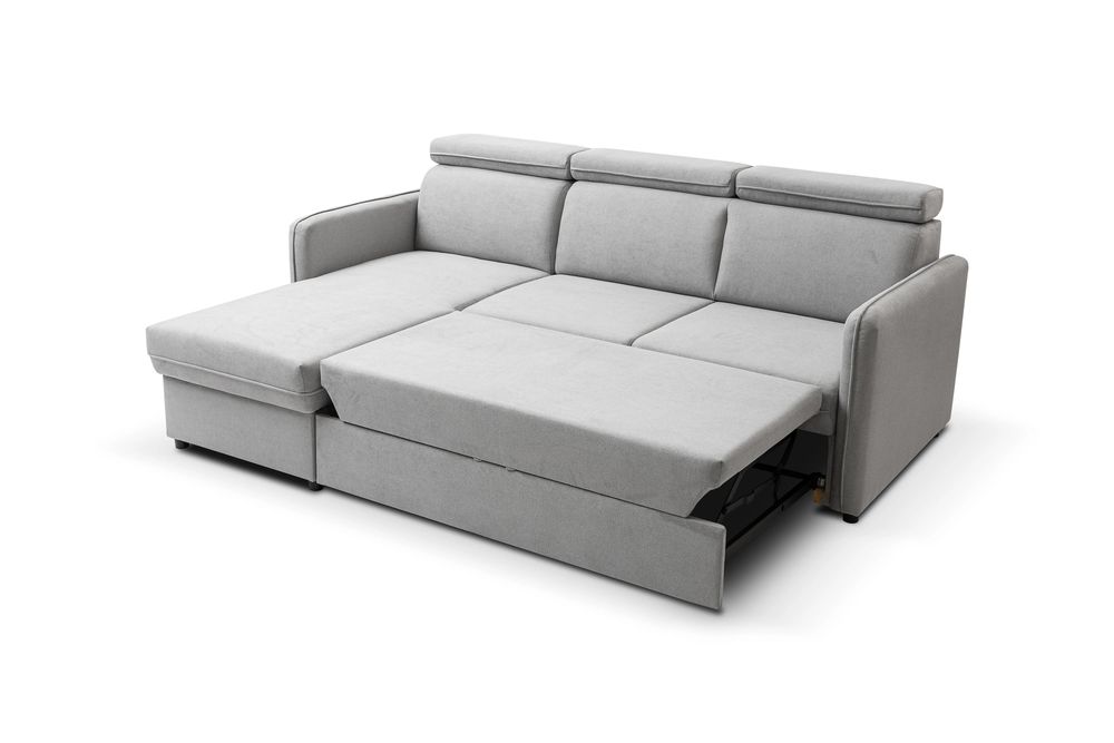 Narożnik BARCELO 220x165 - funkcja spania, pojemnik, ruchome zagłówki