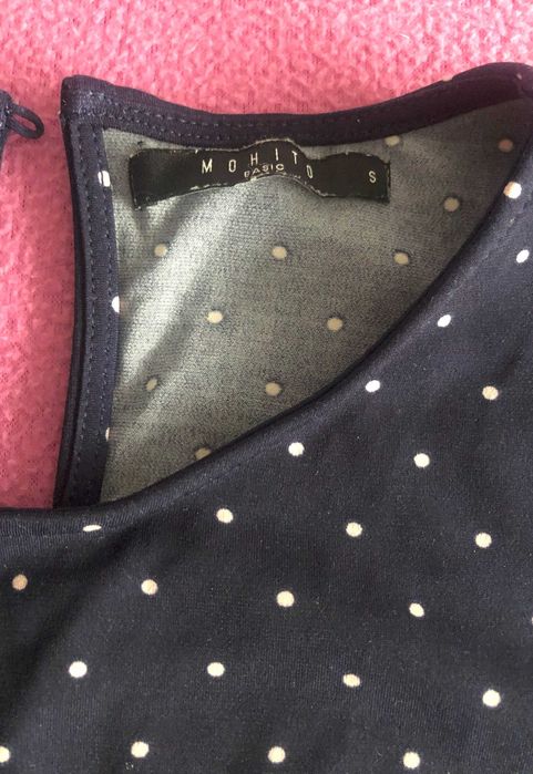 Sukienka granatowa w białe kropki