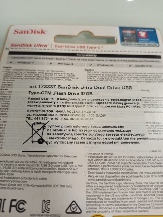 Pamięć USB typu C 32GB Sandisk nowy