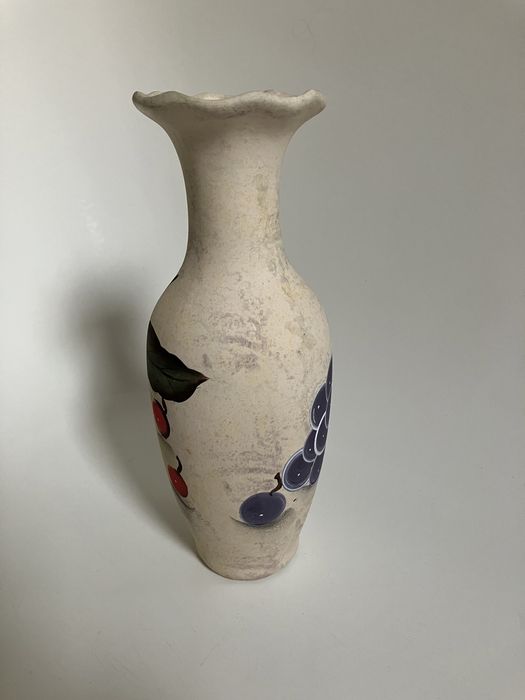 Wazon ceramika rękodzieło malowany techniką decoupage