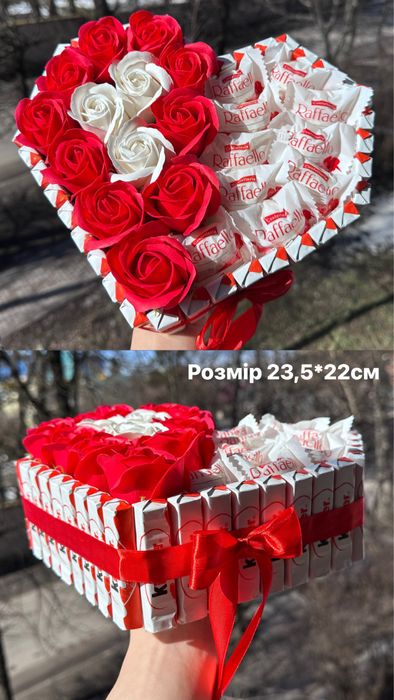 Подарункова композиція із Kinder | солодкий торт з мильними трояндами