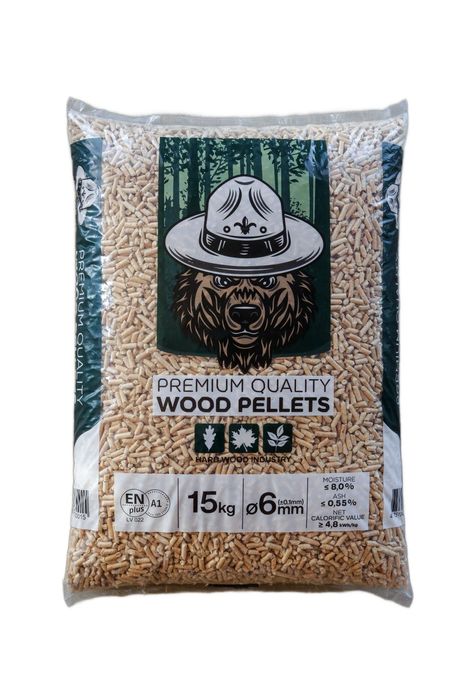 Pellet Drzewny Certyfikowany JASNY 100% Sosna Sosnowy Pelet Czysty A1